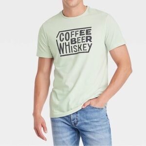 Goodfellow & Co | NWT Mint Green Coffee Beer Whiskey Crewneck Short Sleeve Tee S